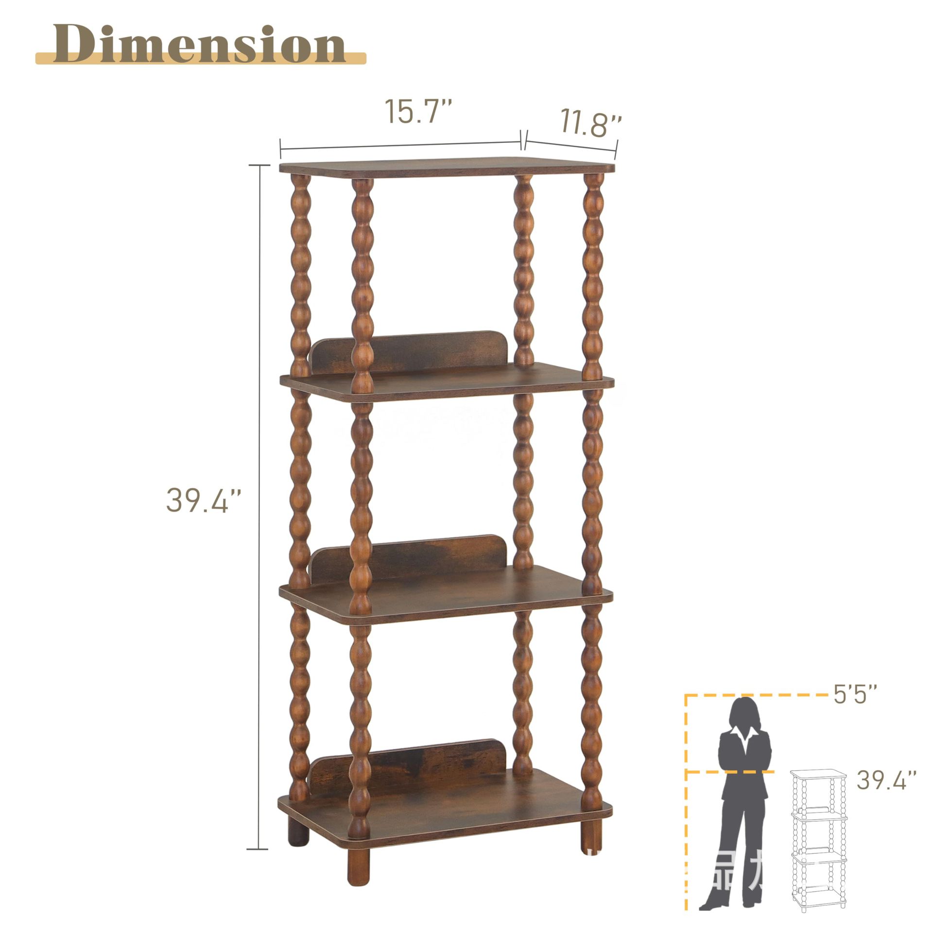 Estante de almacenamiento de madera maciza de varias capas, de pie, para sala de estar, dormitorio, cocina, baño, adornos decorativos, estilo retro, estante de almacenamiento para el hogar.