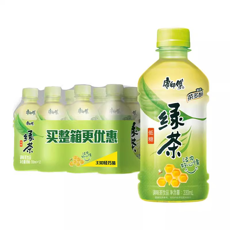 康师傅绿茶330ml*12瓶茶饮料饮品小瓶装囤货家商用