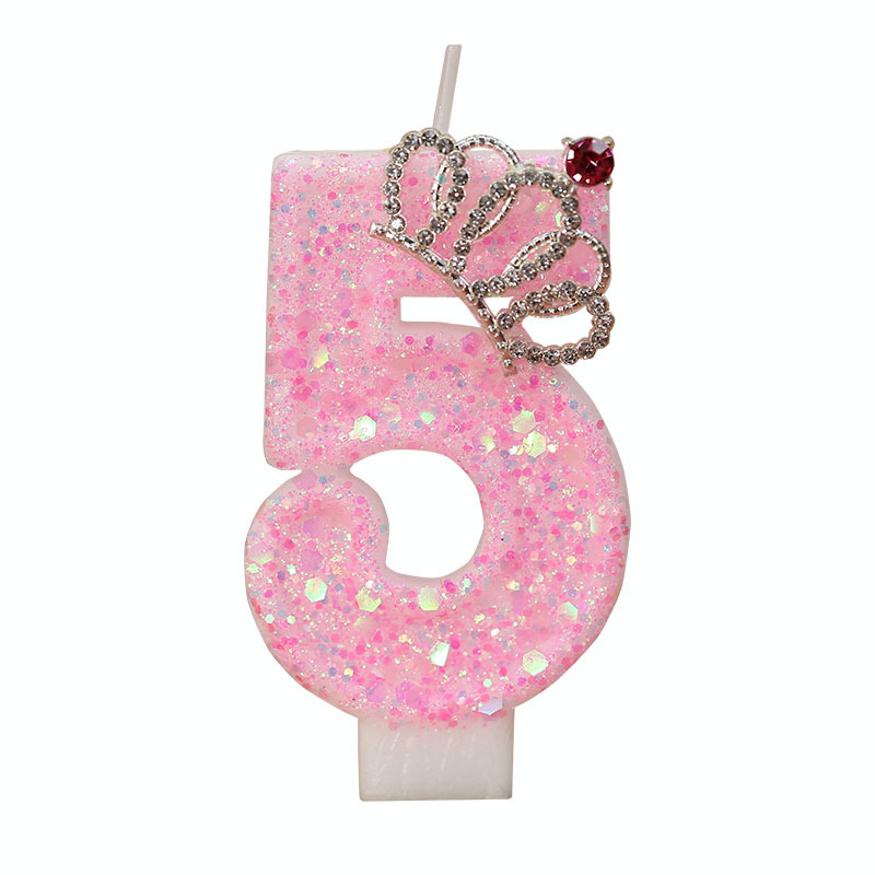 Corona digital rosa vela de cumpleaños mercancía transfronteriza temu amazon shein pastel decoración vela creativa