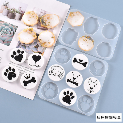 Poppy diy glue mold mobile phone air bag holder mold pet bone irregular listing silicone mold