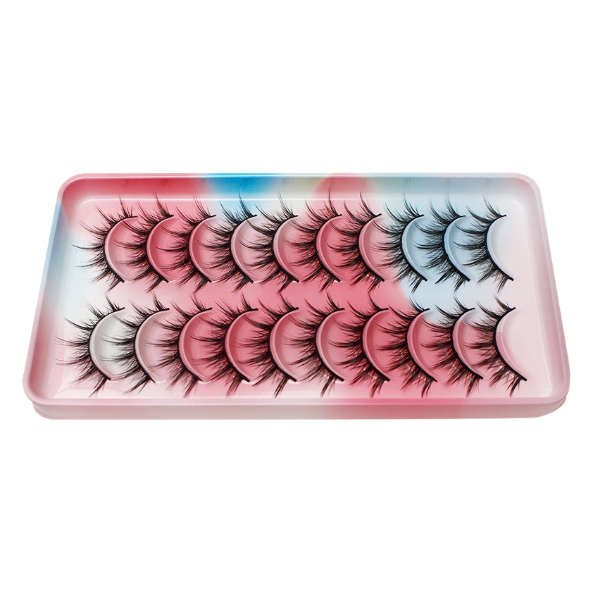 Dingsen fábrica de pestañas postizas suministro estable transfronterizo 10 pares de maquillaje nude COS pestañas de pequeño demonio