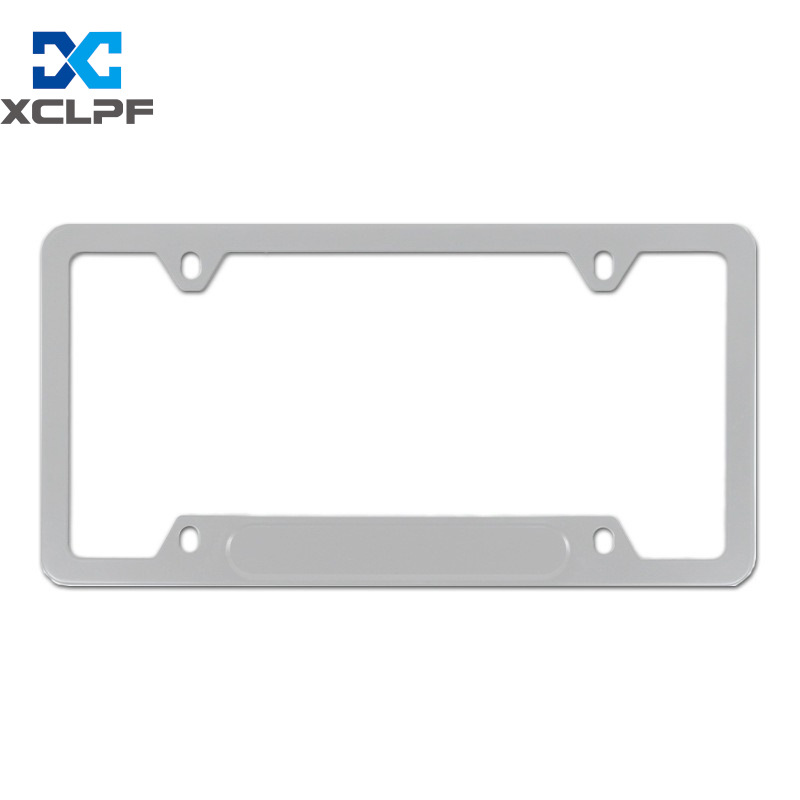 Foreign trade hot selling American standard license plate frame aluminum alloy material black and silver license plate frame multiple craft selection support LOGO