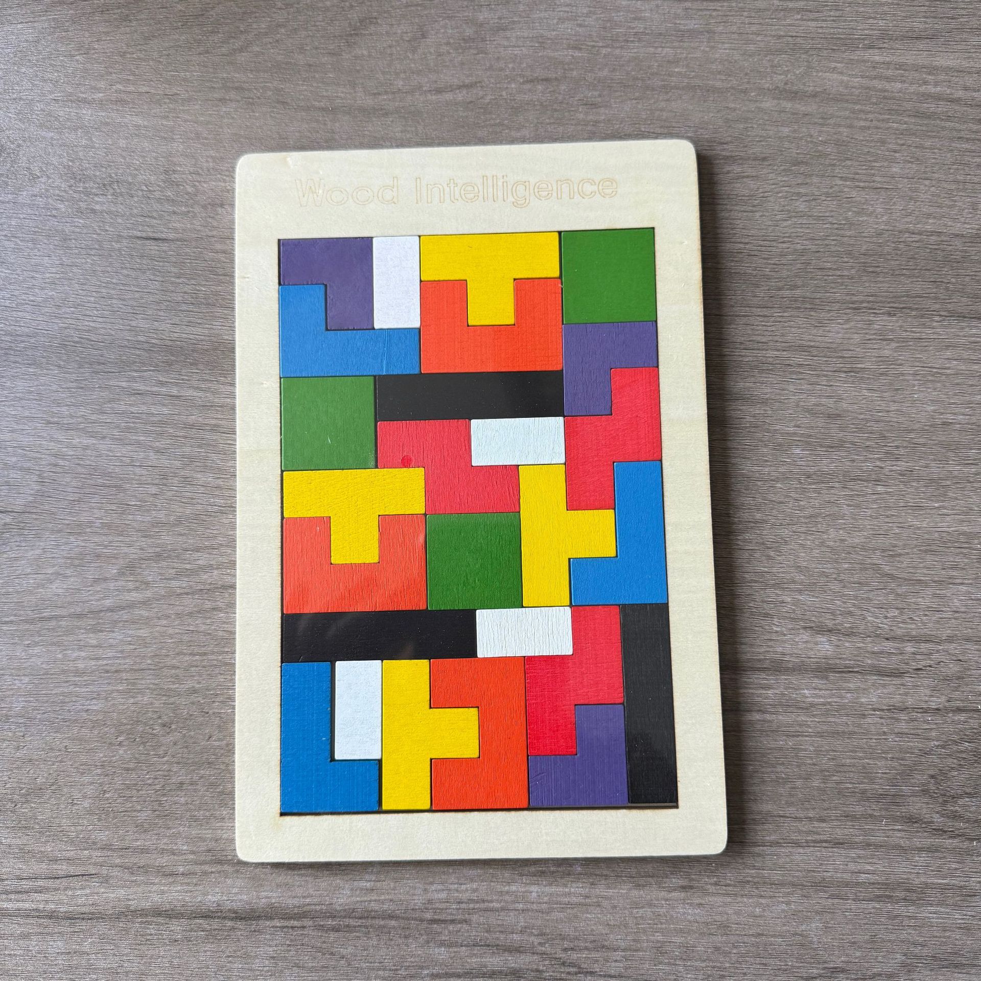 木製テトリス幼児知育玩具幾何学積み木パズルセット赤ちゃん早教開発パズル