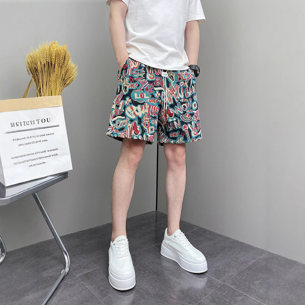 Men's Trendy Retro Style Color Block Sports Shorts Mid Length Casual Beach Outdoor Pants New Summer_viptrois.com