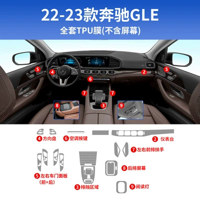 Car interior film: 450 Central Control Screen - 22-25-gle-complete-set-of-tpu-without-screen-straight-gear