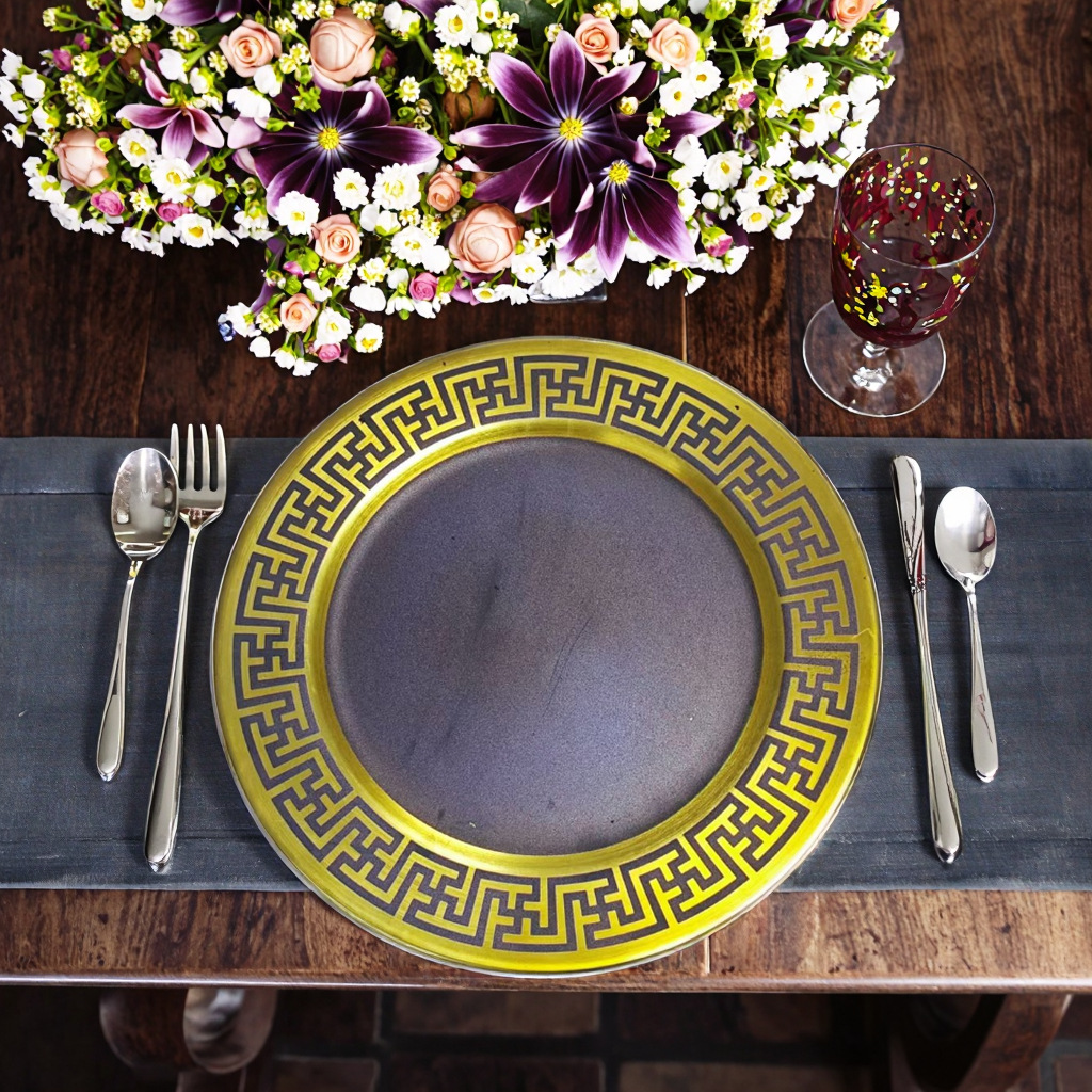 Fábrica directa de platos de carga de frutas platos de decoración restaurante europeo fiesta de boda lujo retro ligero