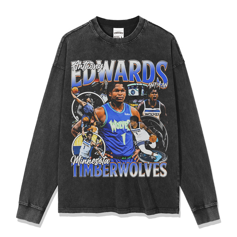 Edwards American Star camiseta de calle hip-hop marca de tendencia impresión retro hacer viejo lavado pesado suelto manga corta image 14