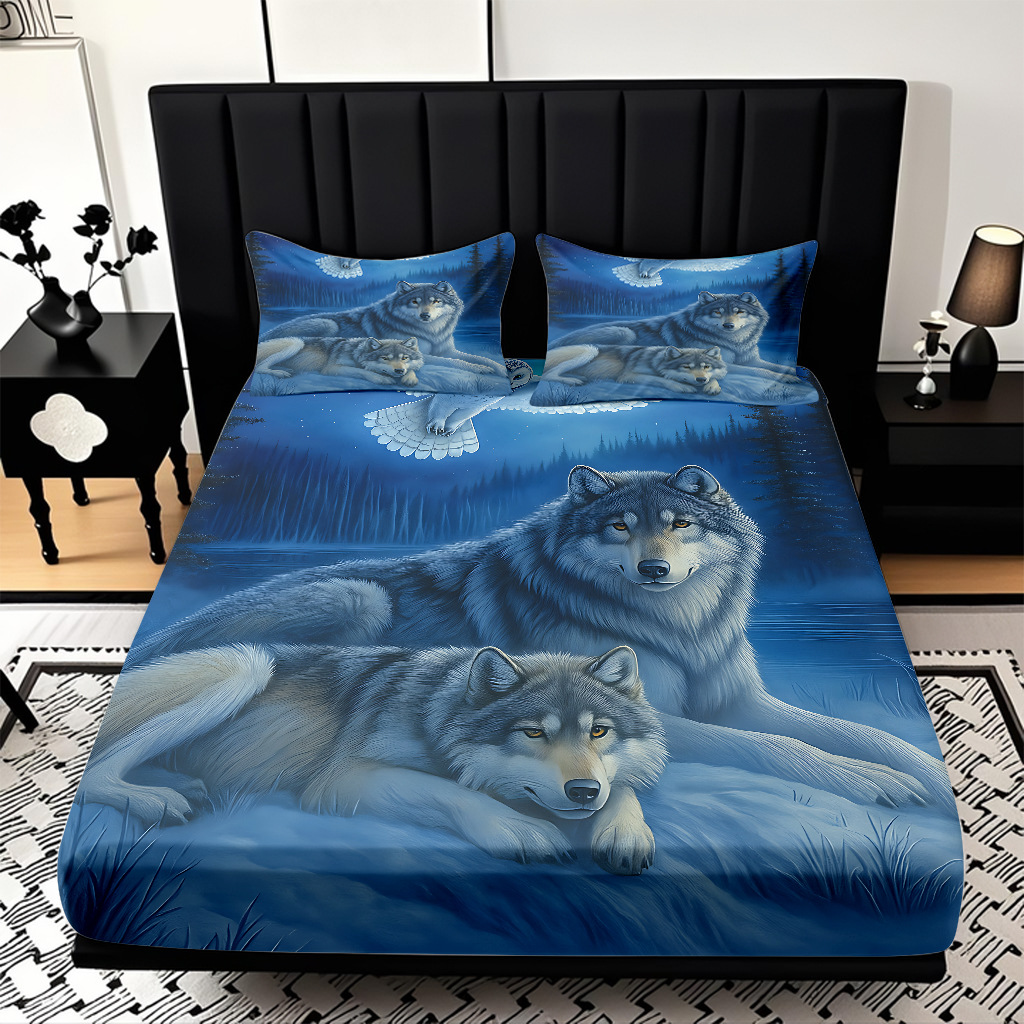 TEMU / JIT impresión digital 3D transfronteriza serie de wolf molido cama de cama de cama de cama para diseñar