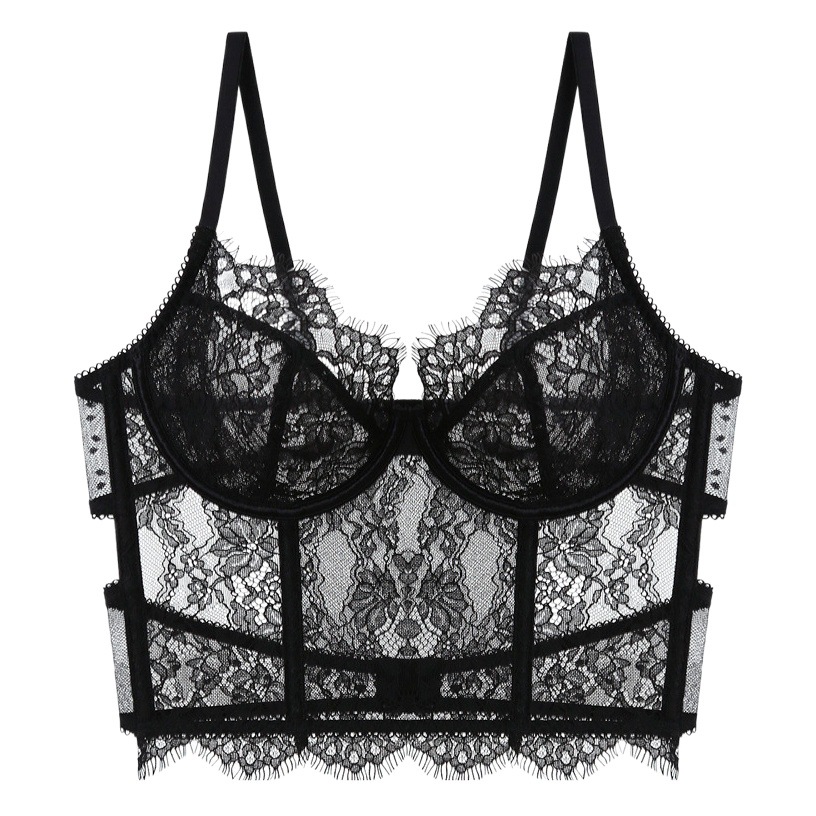 Cross-Border Shapewear Sexy Ultra-Thin Lingerie Bra Corset Eyelash See-Through Bra