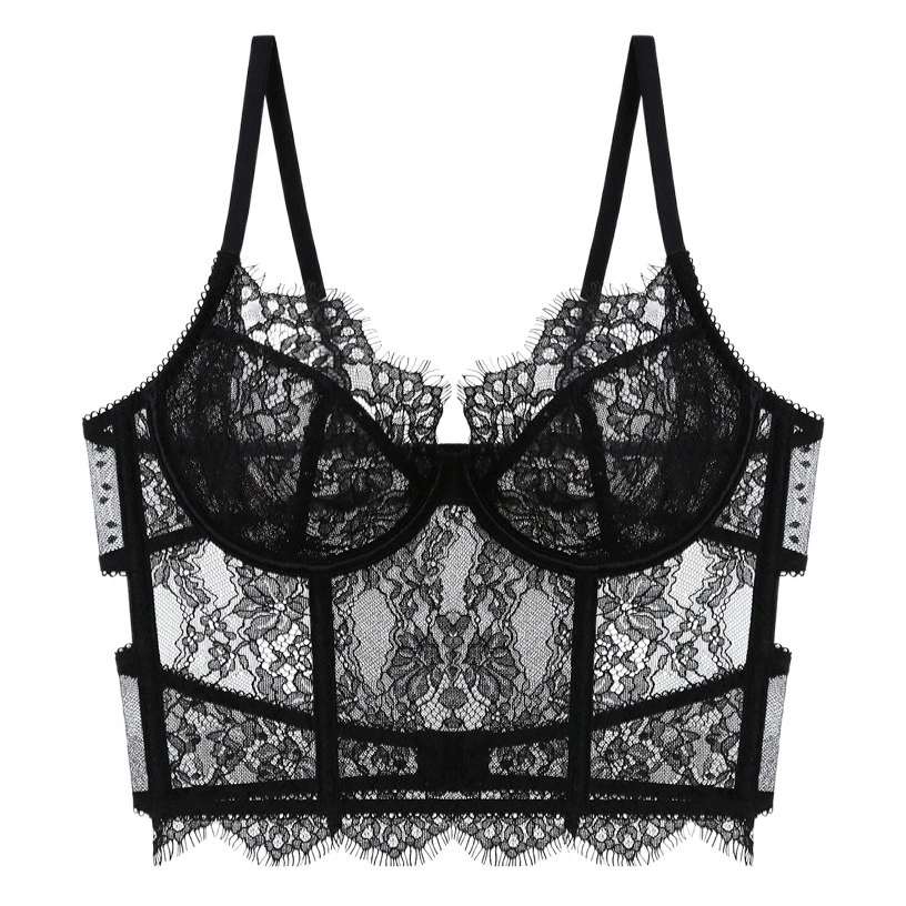 Корректирующее белье для трансграничной торговли: сексуальный ультратонкий бюстгальтер-корсет с эффектом ресничек, прозрачный бюстгальтер