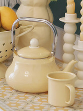 老麦杂货铺 日式复古奶FUFU搪瓷烧水壶茶壶凉水壶围炉煮茶明火