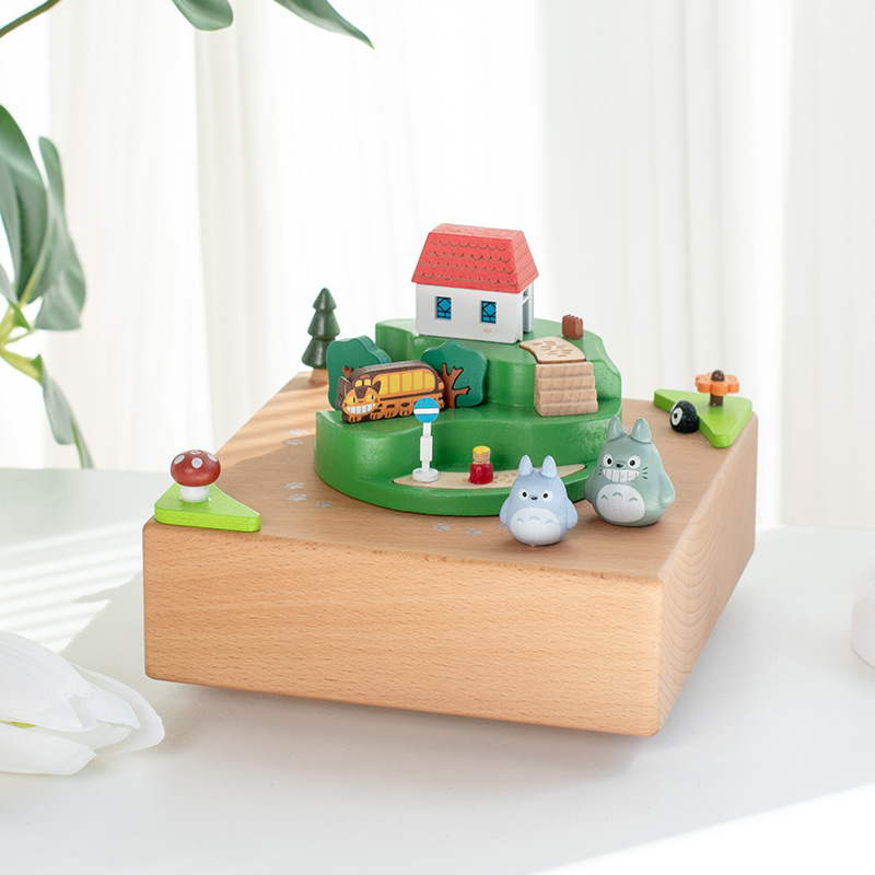 Caja de música de madera giratoria con bailarina de ballet Adorno creativo para el hogar Regalo artesanal de cumpleaños