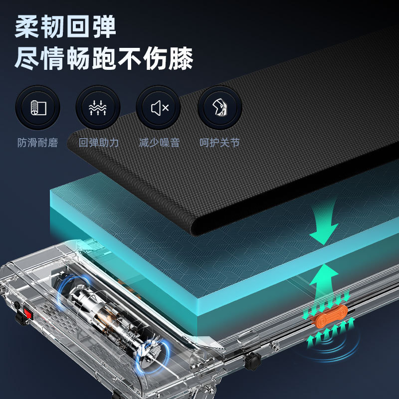 ホームスポーツスマートLEDディスプレイフラットウォーキングマシンオレンジブラックパープル3色速度調整折りたたみトレッドミル|undefined