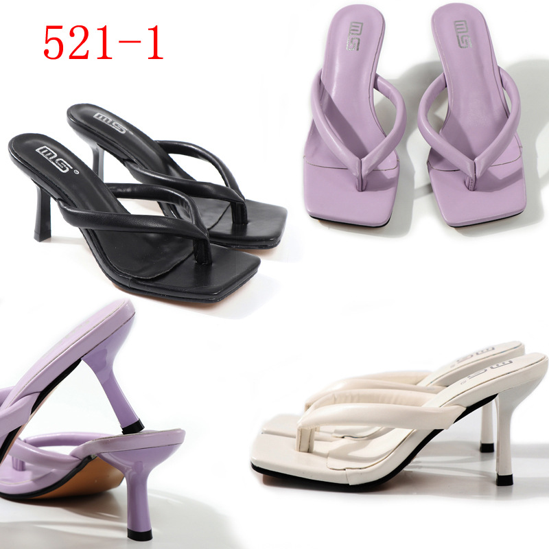 2026 New Summer European And American Style Women's High-Heeled Open-Toe Sandals, Solid Color, Large Size, Clip-Toe_vogvips.com