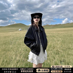 黑色复古皮衣外套女2025春秋新款高级设计感今年流行机车夹克上衣