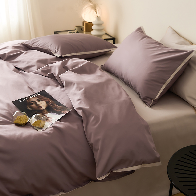 Elegant Bedding Set In Pure Cotton Nordic Style Four Piece Bed Set_voghion.com