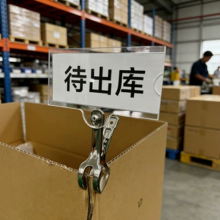 工厂车间亚克力物料状态标识牌仓库透明卡槽待出库分类提示牌夹子