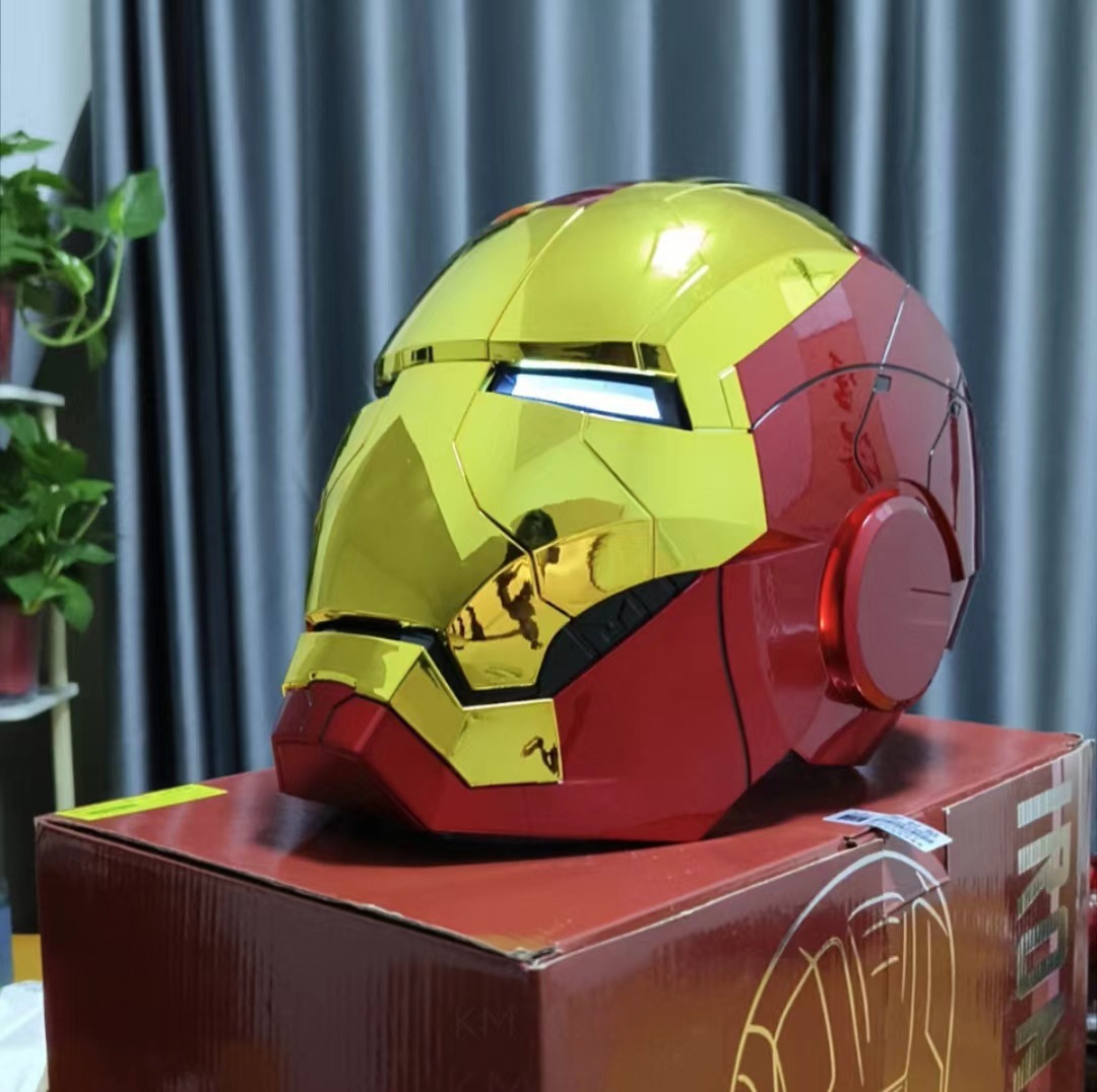 Comercio exterior versión en inglés Jarvis Disney Iron Man MK7 MK50 casco humano real deformado voz de control de voz