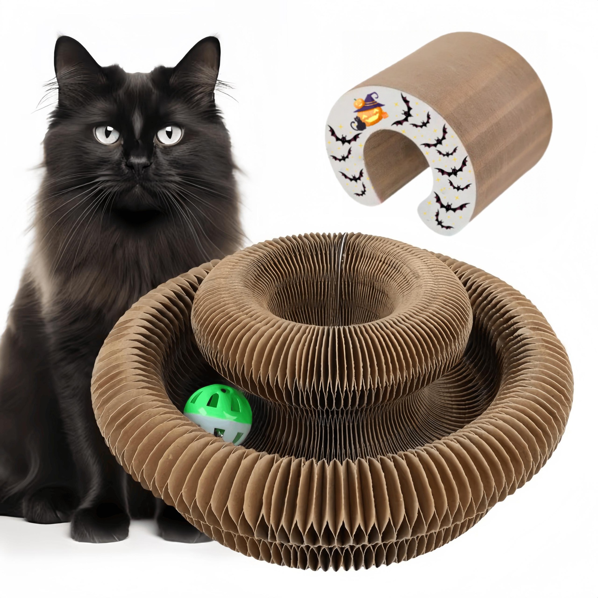 Órgano para gatos Juguetes para gatos con campana auto-hi para aliviar el aburrimiento Nido de gatos Garras de molienda para gatos Juguetes para gatos resistentes a agarrar papel corrugado