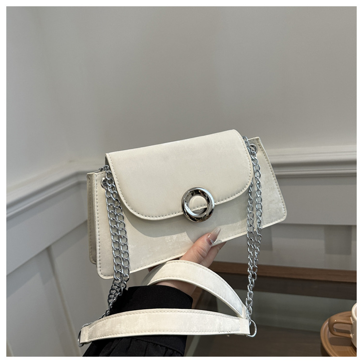 Borsa a tracolla da lavoro versatile a catena color caramella da donna, casual, semplice e alla moda, in PU, 2024_voghion.com