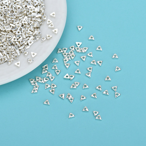 S925 Pure Silver Triangle Shattered Silver Beads, Shattered Silver Pieces, Separating Slivers, Separating Beads, Handmade DIY String Beads Bracelet Necklace Matching