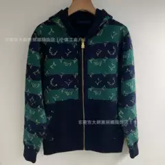 Shenzhen Nanyou L家~Top~Grade Version 25 Early Autumn New Arrival Reversible Monogram Knit Hooded Cardigan