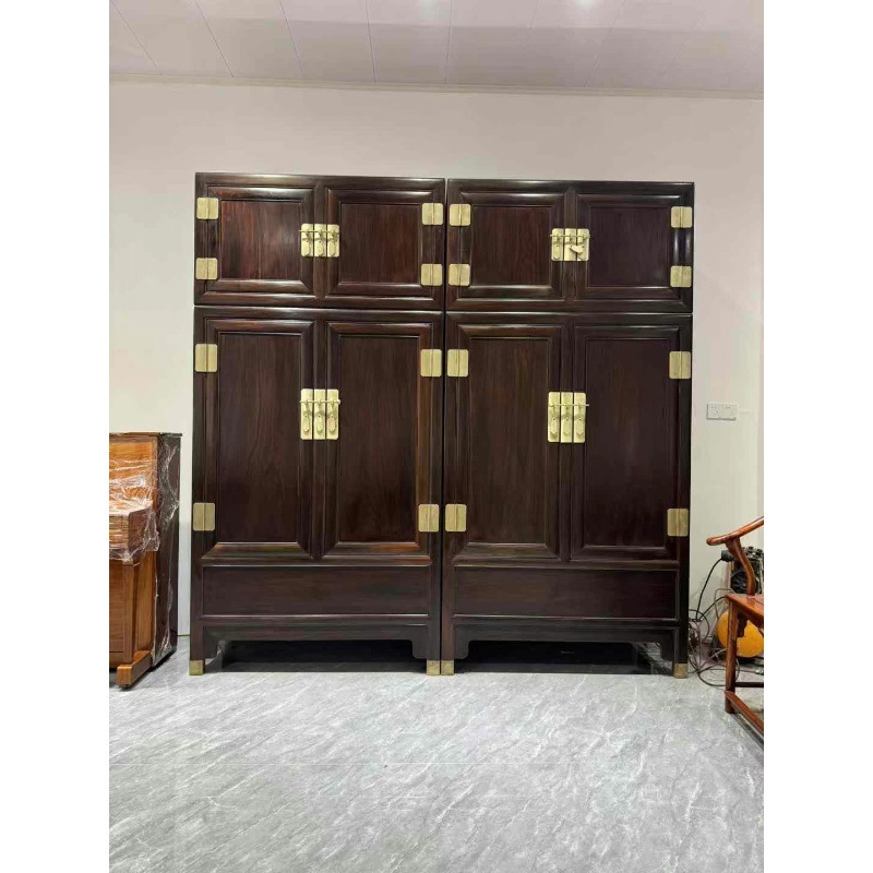 Laos Rosewood Cochin Rosewood Ming Style Plain Top Chest Cabinet Wardrobe Cabinet Locker Mahogany Furniture