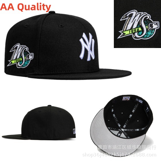 Comercio exterior de alta calidad estadounidense tamaño completamente cerrado sombrero de béisbol Dodge hip-hop Yankees bordado anti-uso sombrero plano