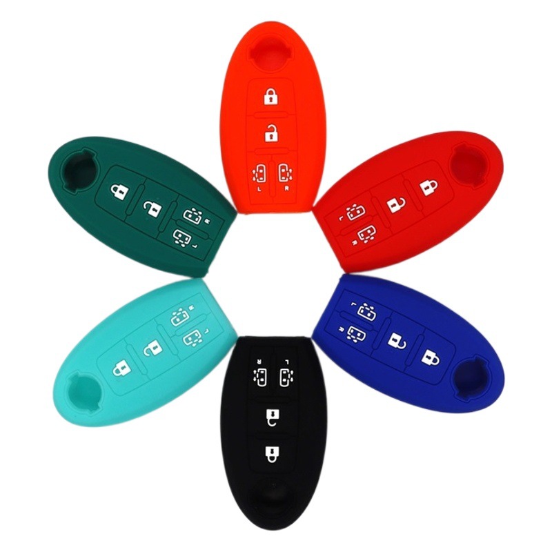 日産の尼桑貴仕クエストスマート4ボタンのシリコンキー保護カバーを適用します。