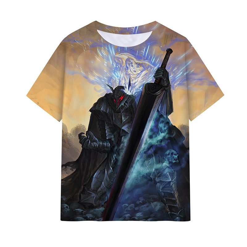Sword wind legend Berserk short sleeve 3D digital printing T-shirt Europe and the United States cross-border clothes a generation of hair