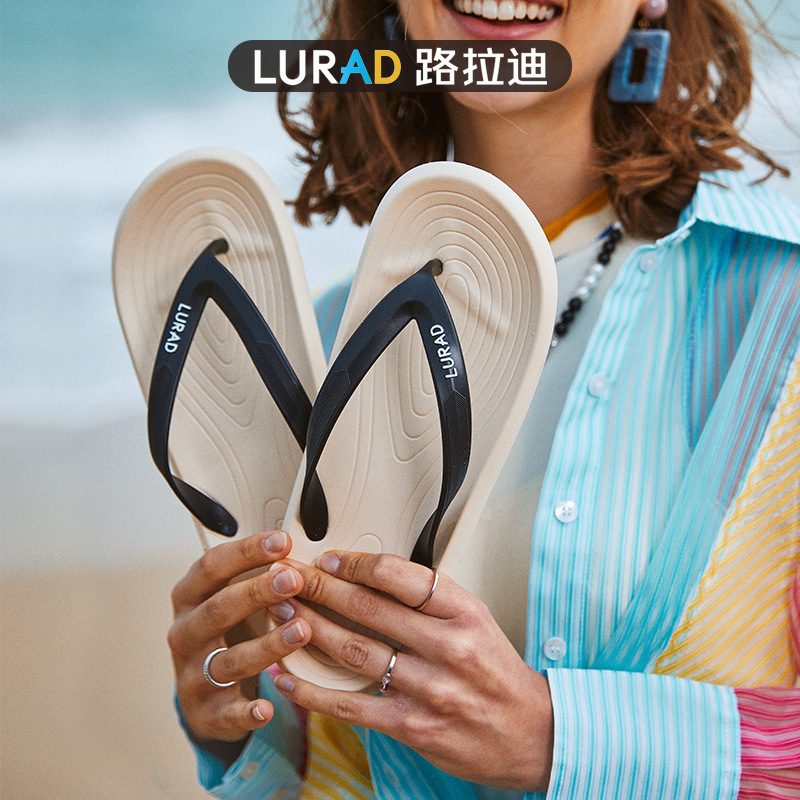 Luardi flip-flops women's summer beach flip-flops wear-resistant non-slip outer beach shoes flat bottom flip-flops wholesale