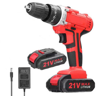 21VF Electric Drill Impact Drill Cordless Screwdriver Lithium Battery Cordless Drill Wrench Wireless Power Drill Machine Set for Home
