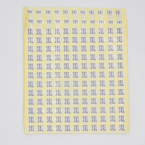 Size sticker letter self-adhesive size label 1.3cm clothing code number standard size code code clothing code code