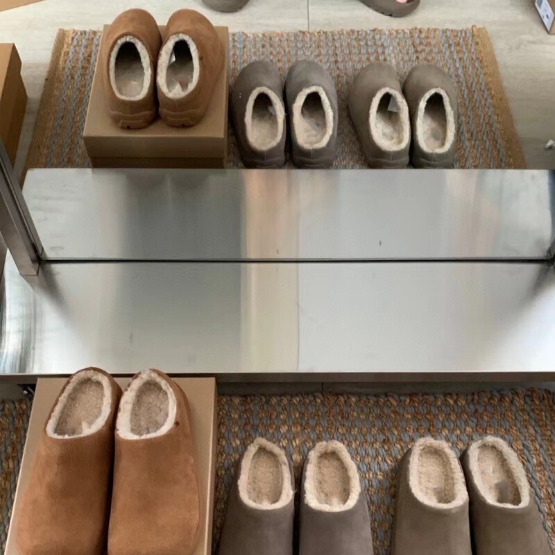 Sangpo Autumn/Winter New Mule Slippers for Women, Solid Color Closed-Toe 2024 Internet Celebrity Mule Little Potato Snow Boots