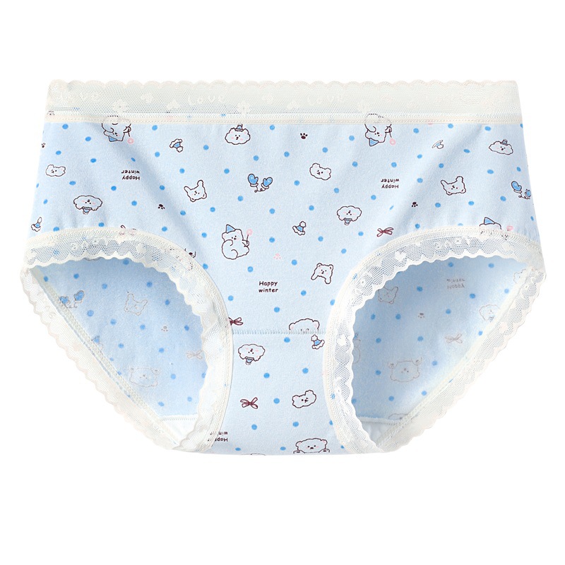 Ropa interior de mujer de algodón puro 7A entrepierna transpirable antibacteriana niña cintura media cómoda primavera y verano pantalones cortos triangulares cabeza sin costuras mujeres