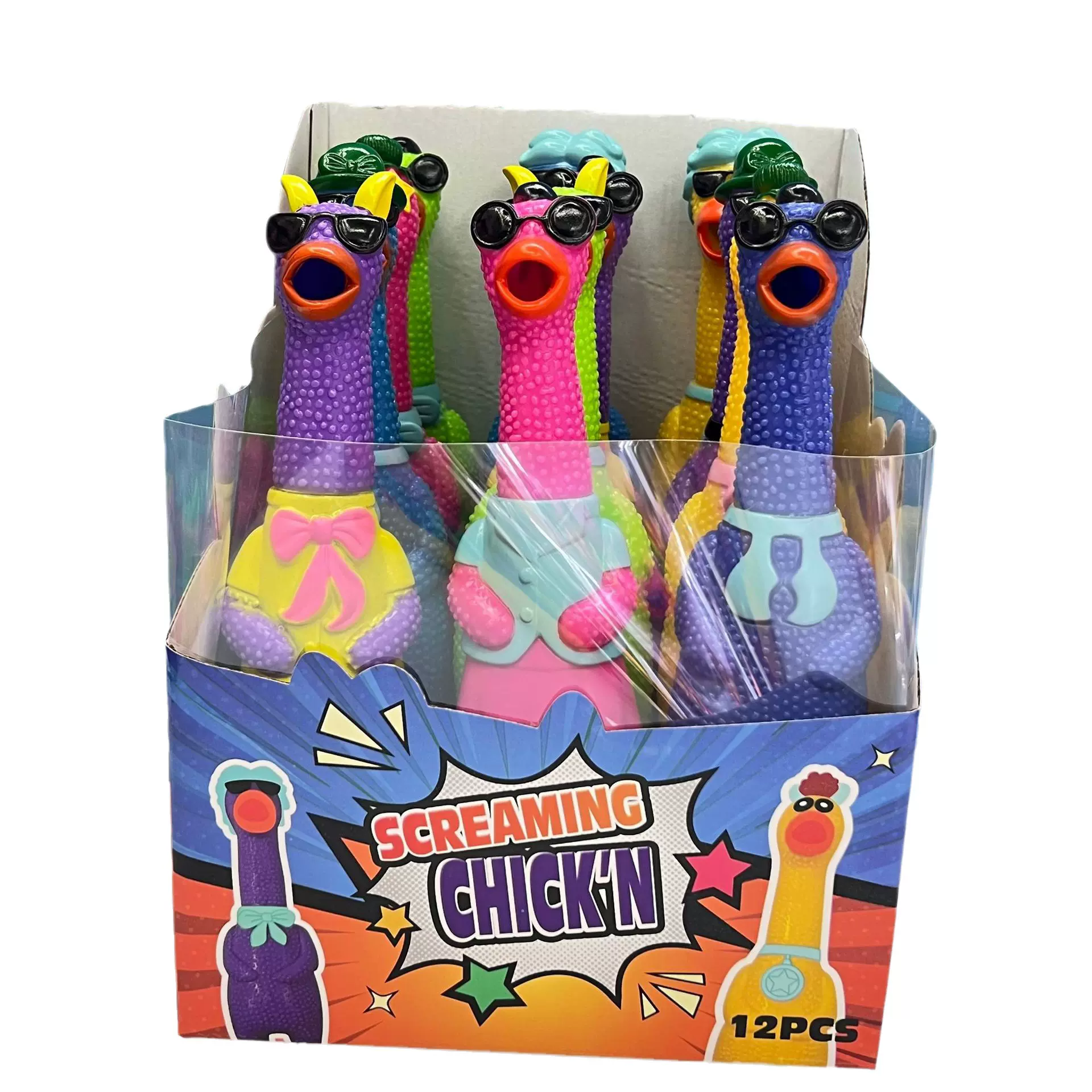 2023年新款搪胶多款多色慧缘玩具厂家直销惨叫鸡减压玩具神器批发