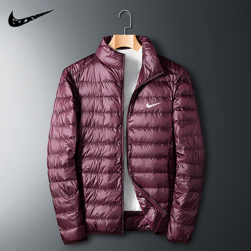 Marca ligero abajo Chaqueta corta de los hombres 2022 Otoño e Invierno nueva moda pato blanco abajo collar del soporte abrigo caliente
