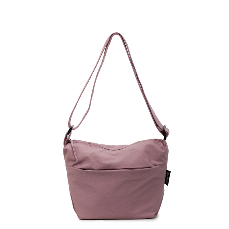 New Lightweight Nylon Casual Simple Commuter Shoulder Crossbody Bag Versatile Mobile Phone Bucket Bag - Thumbnail 6