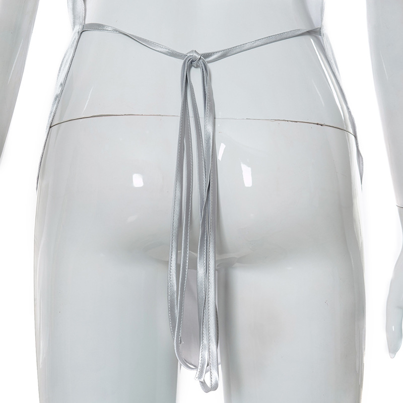 Damenbekleidung, einfarbig, rückenfrei, unregelmäßig, modisch, kreativ_voghion.com