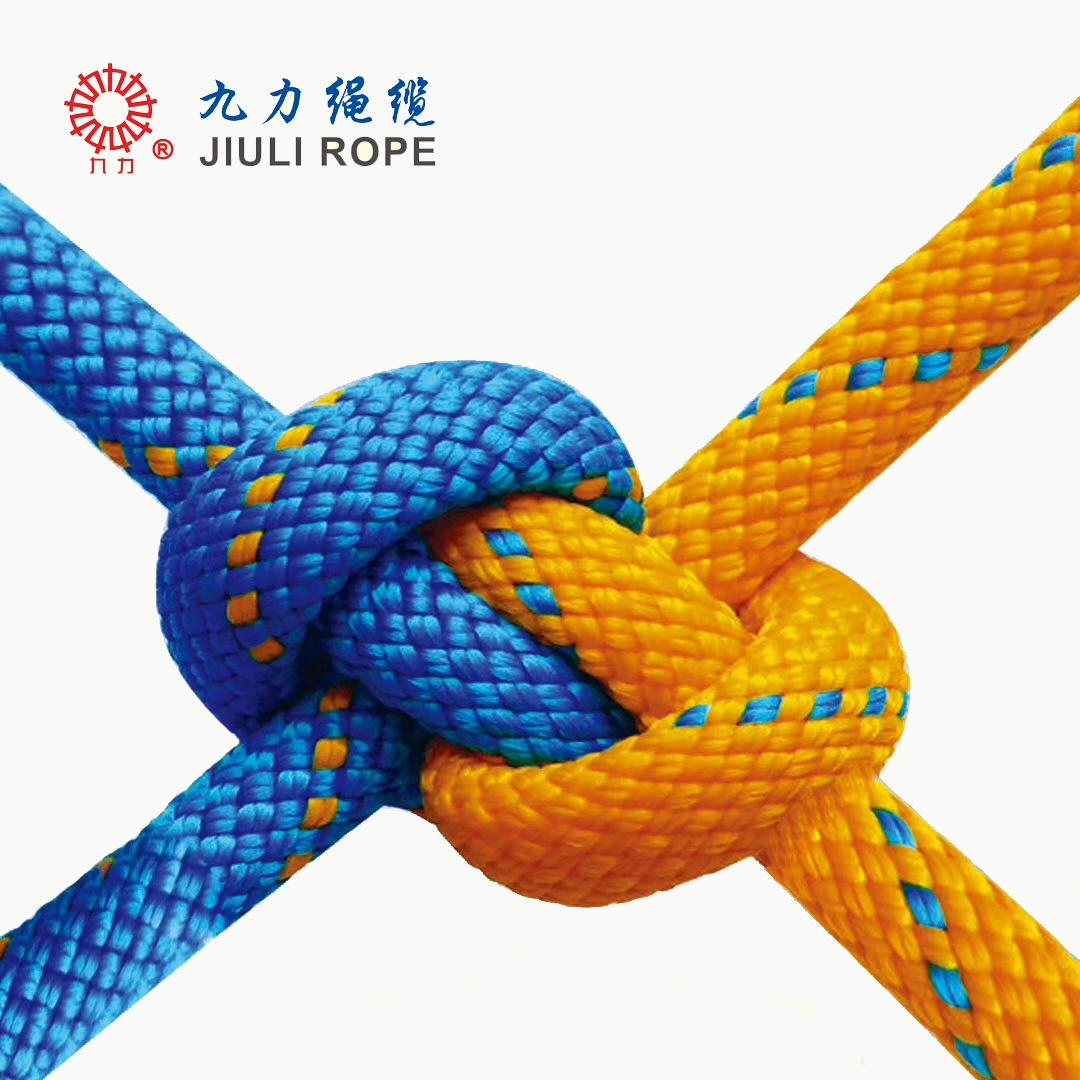 Прямые продажи, двухслойная плетеная веревка/полиэфирная веревка/связывающая веревка/безопасная веревка/черный/оранжевый/красный/желтый/синий