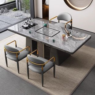 Modern Light Luxury Slate Tea Table Tea Table Integrated Office Home Living Room Balcony Tea Table Kettle Complete Set