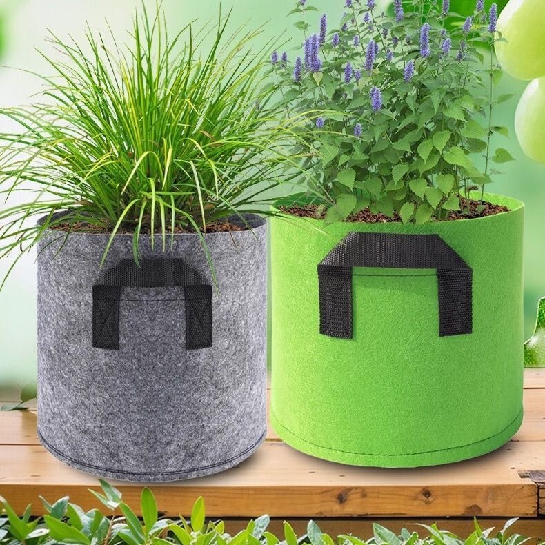 Cross-border thickened non-woven fabric planting bags, garden vegetable growing containers, rooftop tree felt planting bags, flower pot wholesale