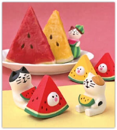 ZAKKA Japanese groceries trendy gifts summer watermelon cat miniature bonsai decorative resin crafts ornaments
