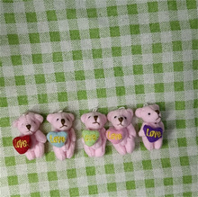 娃娃毛绒玩具4.5cm拉毛布关节小熊公仔DIY装饰品材料辅料批发