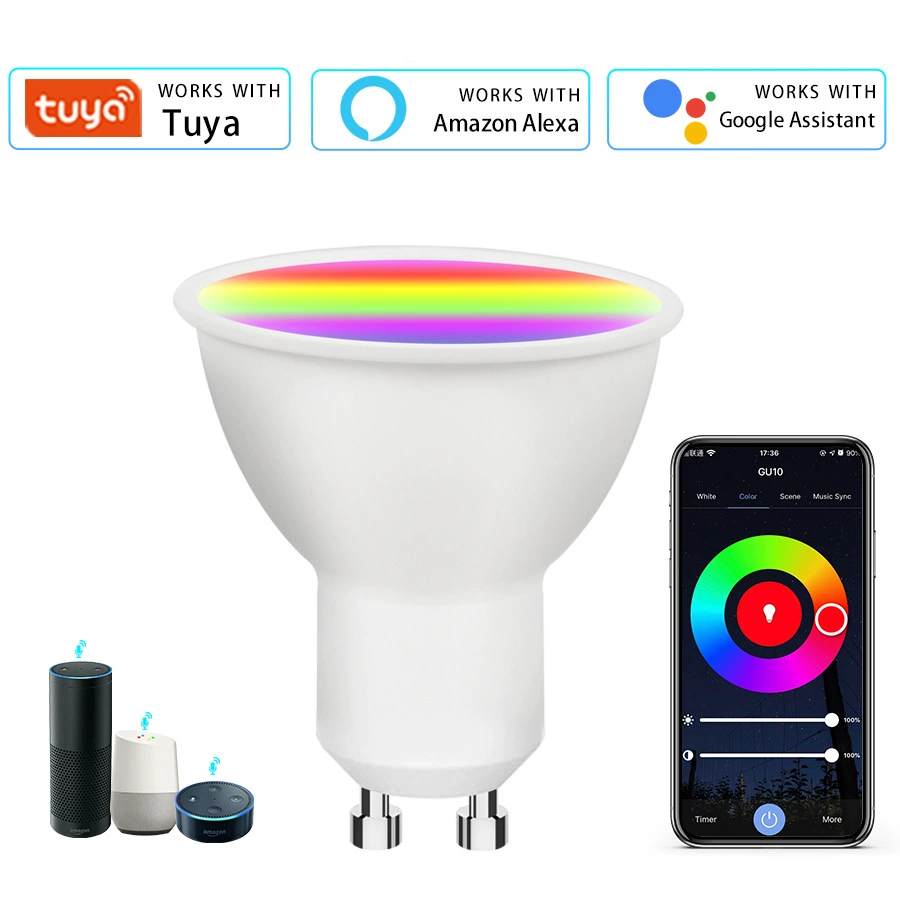 Graffiti WiFi Smart GU10 Cup RGBCW Lighting Toning Sound Sound Light Support Alexa Speaker Control