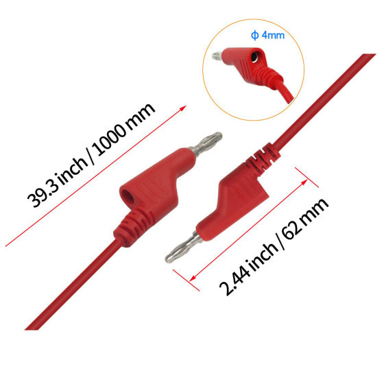 Cross-border 4mm pure copper banana plug 1 meter long power test line 1 square copper wire injection multimeter pen line