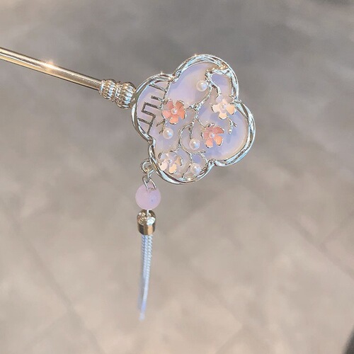 Simple modern new Chinese style plum blossom hairpin high-end updo hairpin tassel hairpin ancient style Hanfu cheongsam hairpin headdress