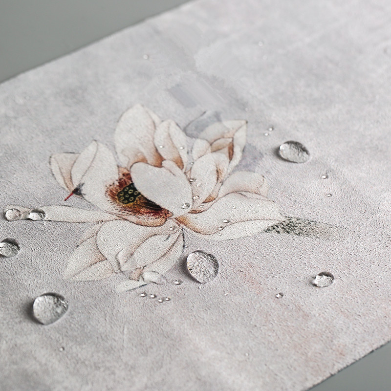 Zen impermeable pintado a mano estera de té de algodón de lino corredor de mesa estera de té cortina mantel de té chino ceremonia del té juego de té accesorios toalla de té seca