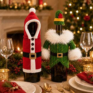 Christmas Gnome Wine Bottle Cover Reindeer Table Decorations