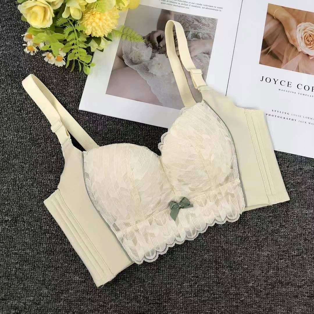 Nuevo sujetador de alta calidad de moda de encaje jacquard transpirable y cómodo ajuste lateral de pecho de botón múltiple ropa interior mujer image 3
